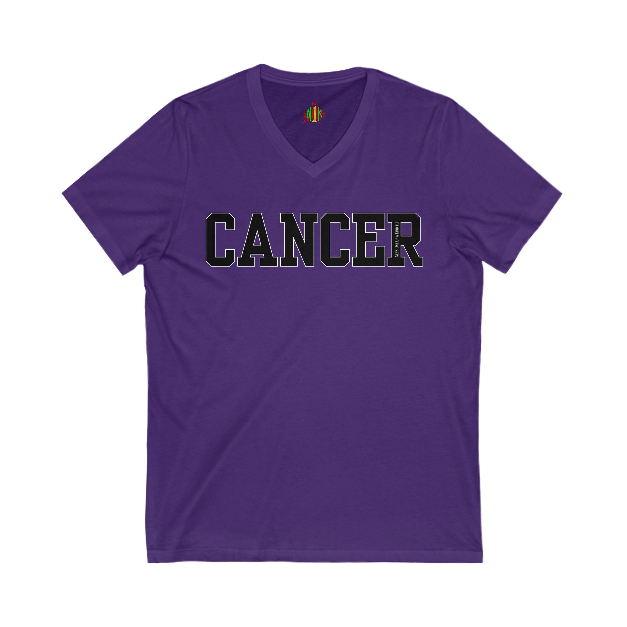 Cancer Zodiac Sign Unisex V-Neck Tee, Support Cancer Patients, Gift for Loved Ones, Birthday, Comfortable Casual Wear
